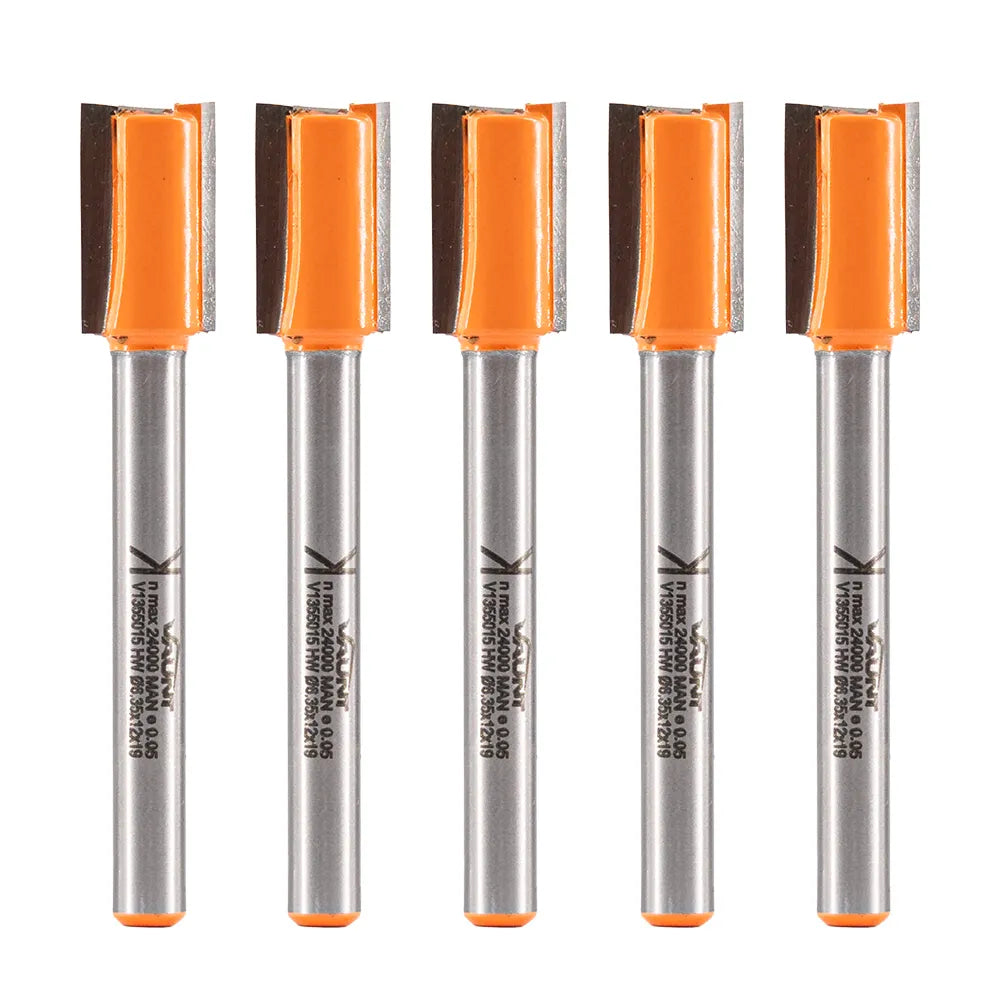 Vaunt v1355015 Straight Router Cutter Set 1/4″ Shank – Pack of 5 (TR12 12mm x 70mm)