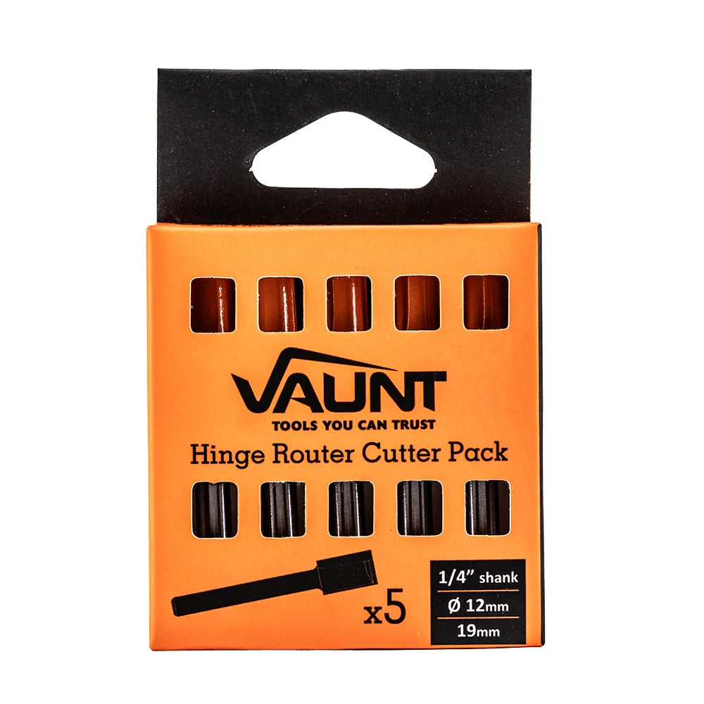 Vaunt v1355015 Straight Router Cutter Set 1/4″ Shank – Pack of 5 (TR12 12mm x 70mm)