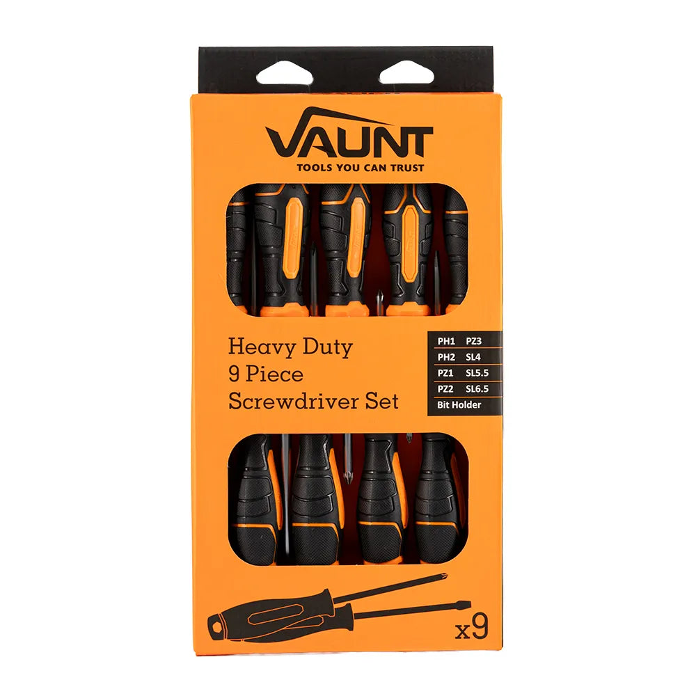 Vaunt v1442000 9 Piece Heavy-Duty Screwdriver Set