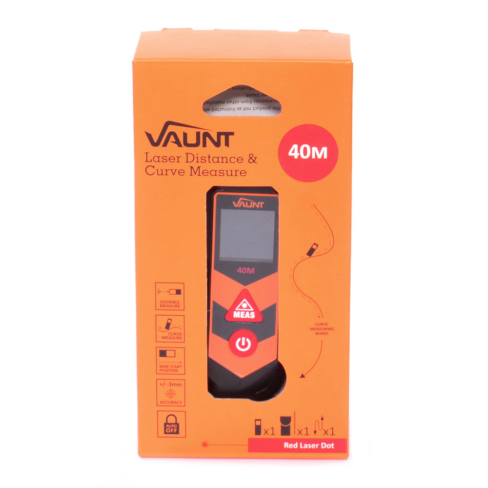 Vaunt V1501005 Laser Distance Measure 40m with Scroll Wheel Measure