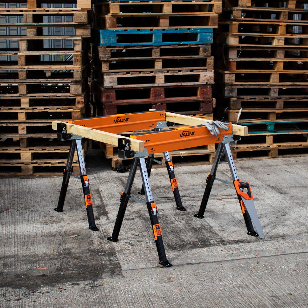Vaunt V2003015 Heavy Duty Fully Adjustable Saw Horse Twin Pack