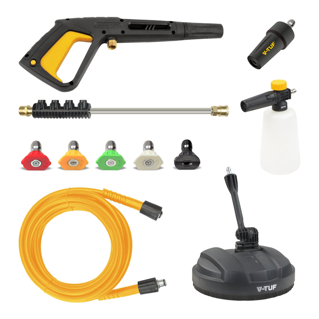 V-TUF V3 240 X2 2175psi 150Bar, 7.5L/min DIY Portable Electric Pressure Washer - HI-VIS HOSE & CABLE