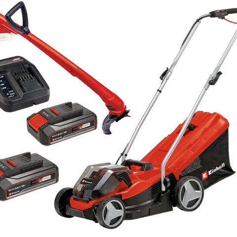 Einhell lawn mower + strimmer kit GE-CM 36/33 GC-CT 18/24 36V 2 x 2.5Ah Li-ion