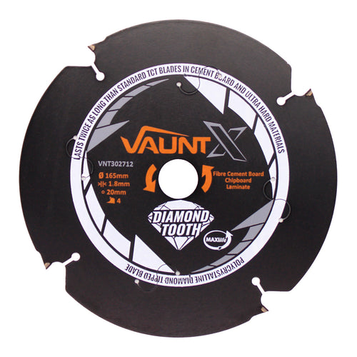 Vaunt X  X1310041 165mm x 20mm 4 Diamond Teeth PCD Circular Saw Blade