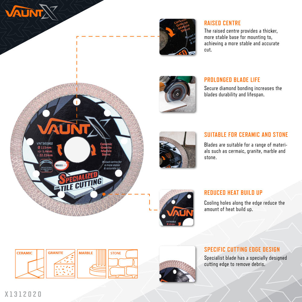 Vaunt X  X1312020 Diamond Specialist Tile Cutting Blade 115mm