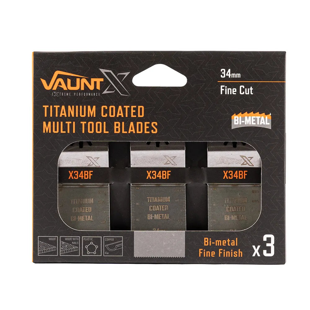Vaunt X  X1349025 Premium Titanium Coated 34mm Bi-Metal Multi Tool Blade – Pack of 3