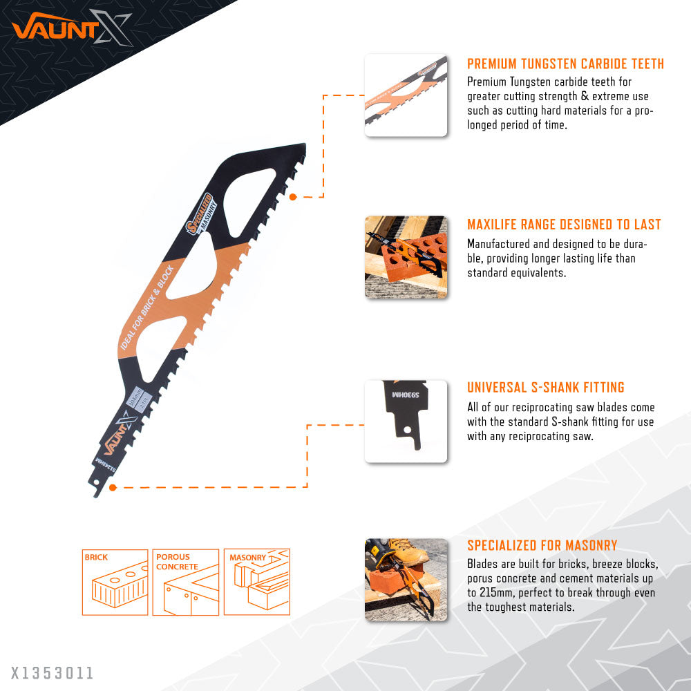 Vaunt X  X1353011 Recip Blade TCT Specialised for Masonry Cutting S1243HM 304mm