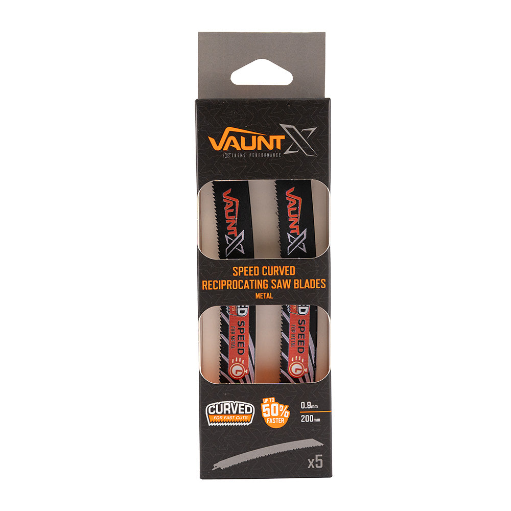 Vaunt X1353020 Vaunt X 200mm Speed Performance Curved Recip Saw Blades for Metal – 5 Pack