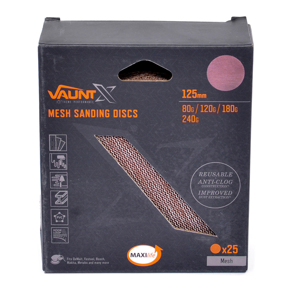 Vaunt X  X1357013 125mm Assorted Grits Mesh Net Sanding Discs – Pack of 25