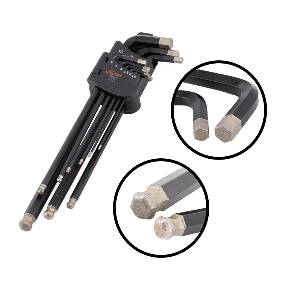 Vaunt X  X1422000 9 Piece Metric Ball End Diamond Tipped Hex Key Set