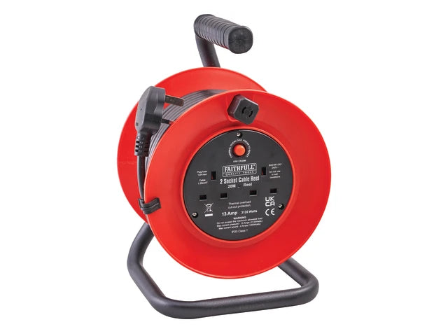 Faithfull 20m Cable Reel XMS24CABLE20