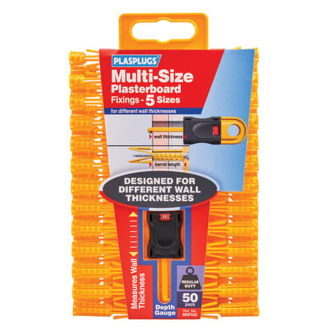 Plasplugs Multi-Size Plasterboard Fixings XMS24PLUG2
