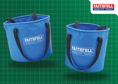 Faithfull XMS25BUCKET 12L & 20L COLLAPSIBLE BUCKET TWIN PACK