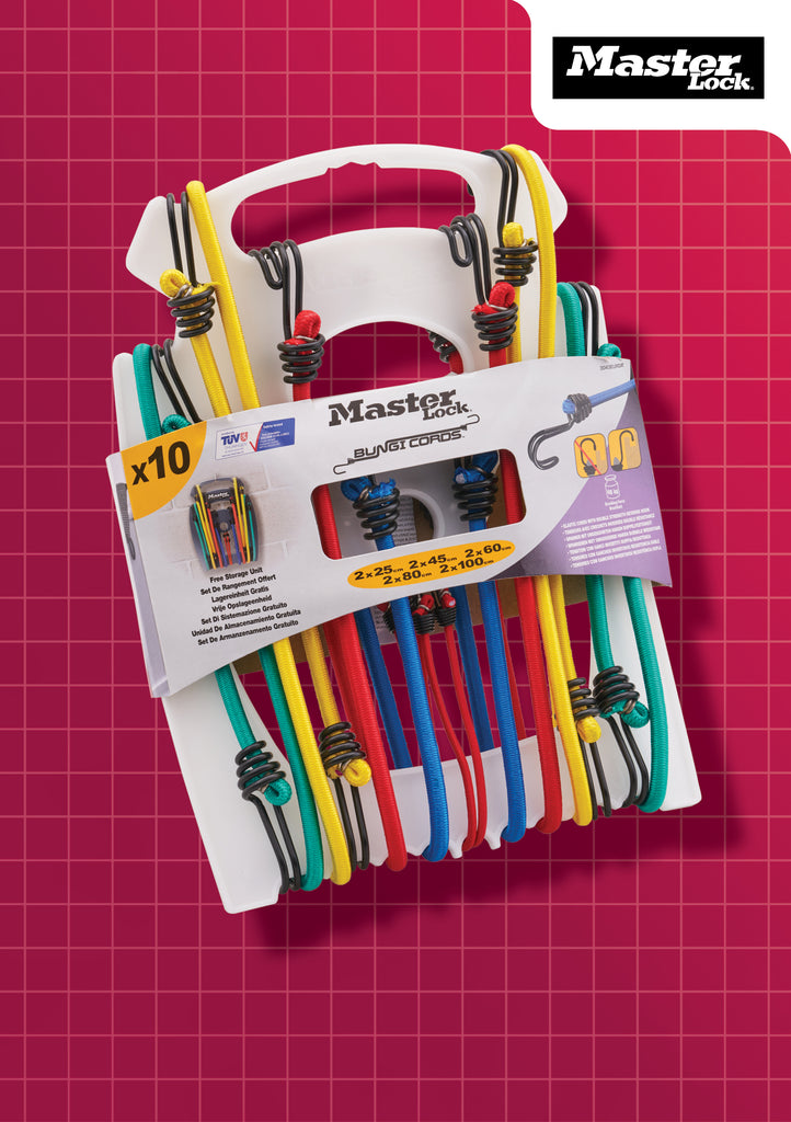 Masterlock XMS25BUNGEE M/LOCK   TWIN WIRE BUNGEE ORGANISER 10PC