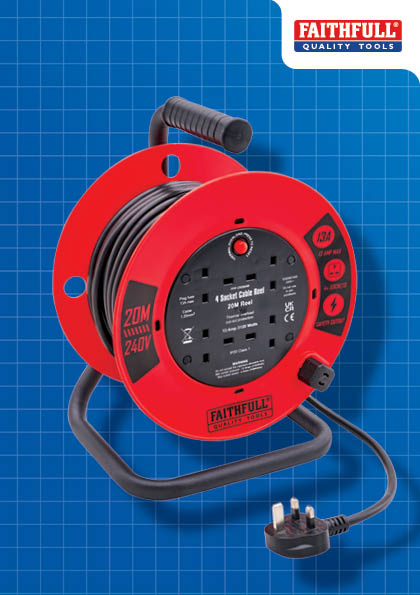 Faithfull XMS25CR20M FAI/FULL CABLE REEL 240V 20M 13A 1.25MM CABLE