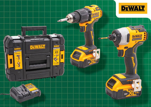 DeWALT XMS25DEWPACK 18V COMBI AND IMPACT DRIVER 2 X 5AH BATTS
