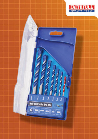 Faithfull XMS25DRILL7 FAI/FULL MULTI CONSTRUCTION DRILL SET 7PC 4-12MM