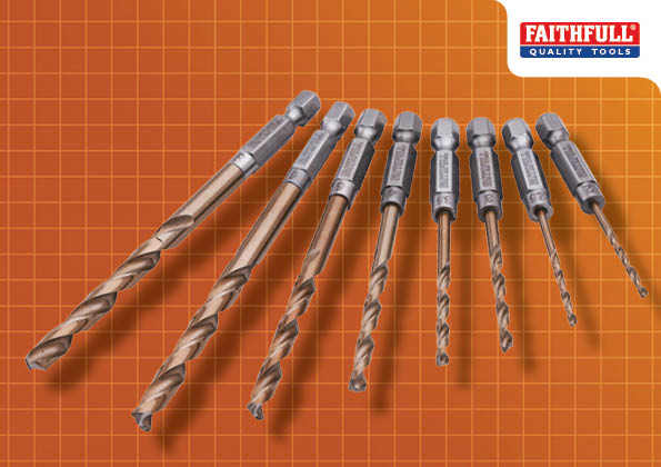 Faithfull XMS25DRILL8 FAI/FULL Q/C HSS 7 EDGE IMPACT BIT 8PC SET 2-8MM