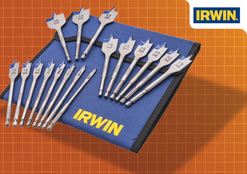 Irwin XMS25FLATBIT 17PC FLAT WOOD BIT SET