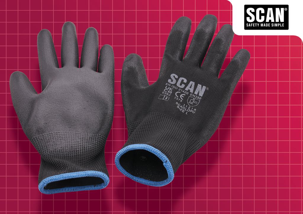 Scan XMS25GLDIP5 DIPPED GLOVES X 5 PU