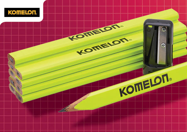 Komelon XMS25PENCILS Komelon 10 Piece Carpenters' Pencils + Sharpener Set