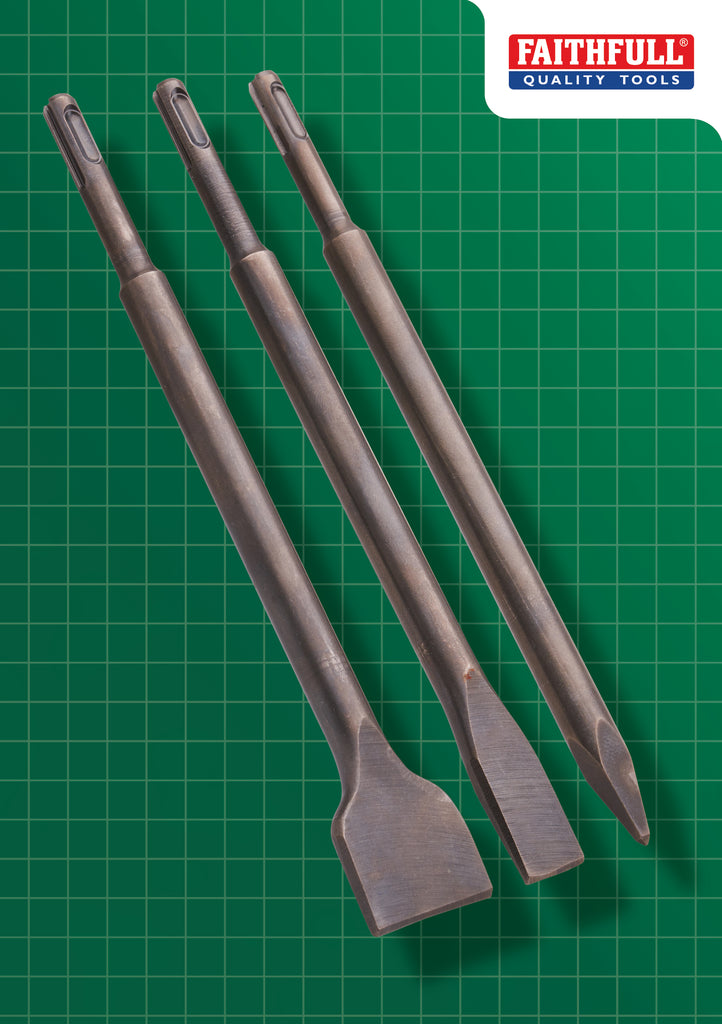 Faithfull XMS25SDSSET FAI/FULL SDS + CHISEL SET 3PC