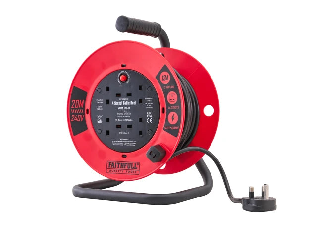 Faithfull XMS26CR20M 20m Cable Reel