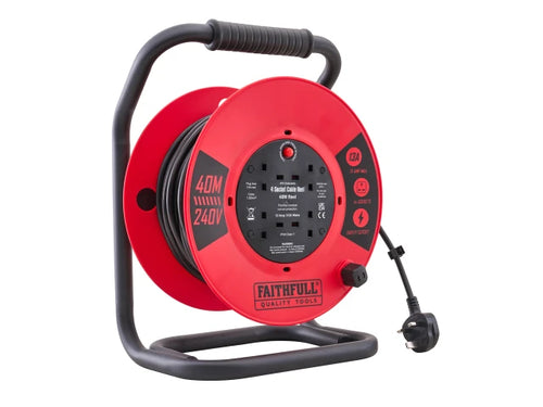 Faithfull XMS26CR40M 40m Heavy Duty Cable Reel