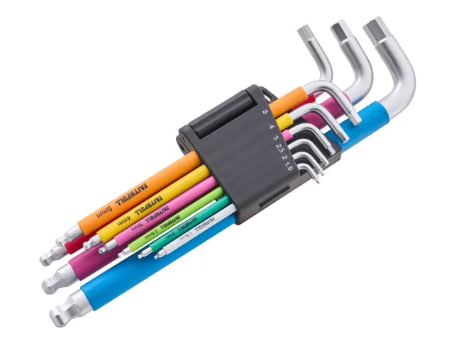 Faithfull XMS26HEXKEY 9 Piece Colour Coded Hex Key Set