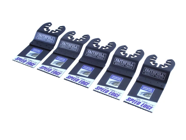 Faithfull XMS26MULTI5 32mm Multi-Tool Speed Edge Blade (5 Pack)