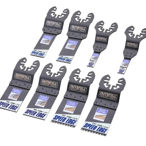 Faithfull XMS26MULTI8 8 Piece Multi-Tool Speed Edge Blade Set