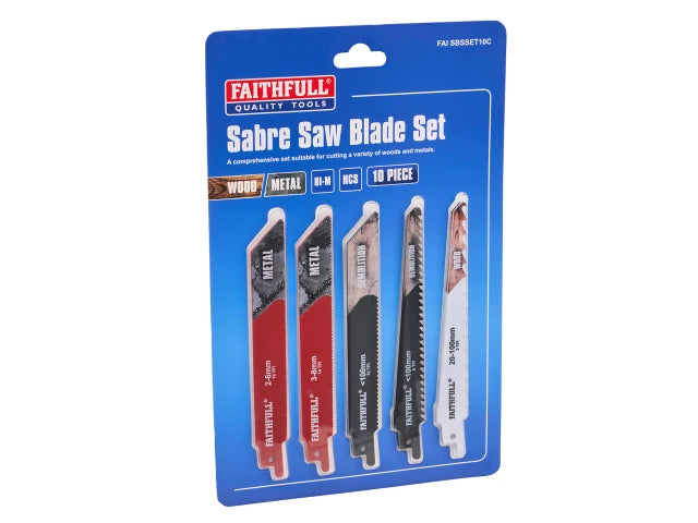 Faithfull XMS26SABRE 10 Piece Sabre Saw Blade Set