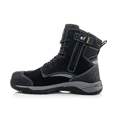 Buckbootz BLASTZBK Tradez High Leg Lace/Zip Boot, Black