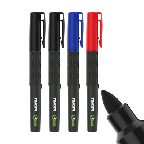 Tracer TPMFK1 2.0 Fine Tip Permanent Marker - 4pc Black, Black, Red, Blue