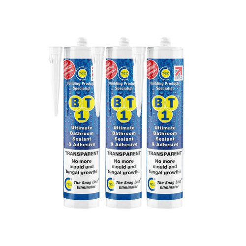 BT1 3 pack Ultimate Bathroom Sealant & Adhesive 290ml transparent 535108-3