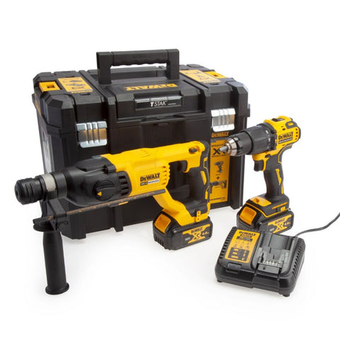 DeWalt DCK2070M2T 18v XR SDS+ drill + Combi Drill Twin Kit 2x 4Ah REFURB