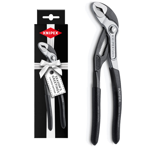KNIPEX 18175 00 18 01 V52LE Cobra High-Tech Water Pump Pliers, 180mm, in Limited Edition Festive Gift Box.