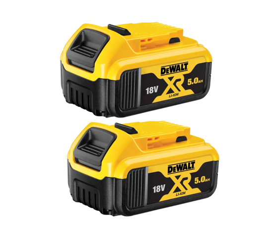 Dewalt DCB184 5.0ah 18v XR Lithium Ion Li-Ion Battery Twin Pack