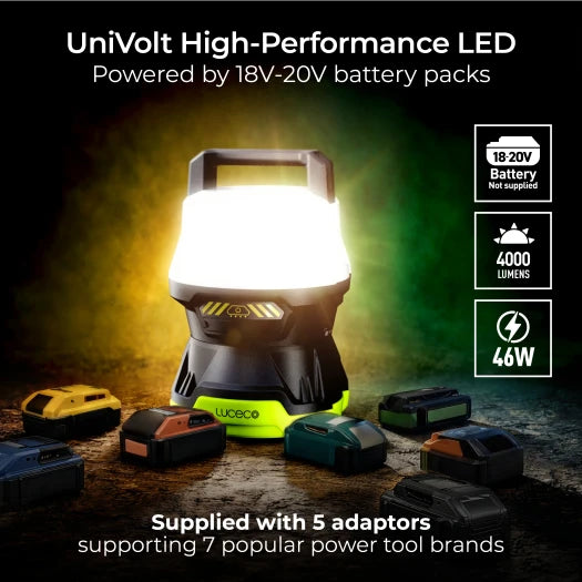 Luceco LWHOAV400G65-01 18V-20V LED 4000lm 360° Area Work Light