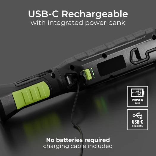 Luceco LILT60T65-01 Rechargeable Inspection LED Tilt & Twist Torch 5W 600lm 6500K