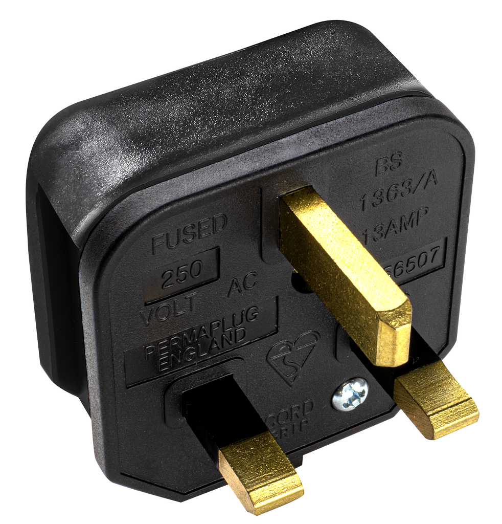 Masterplug hdpt13b-01 heavy duty rewireable plug 13a black