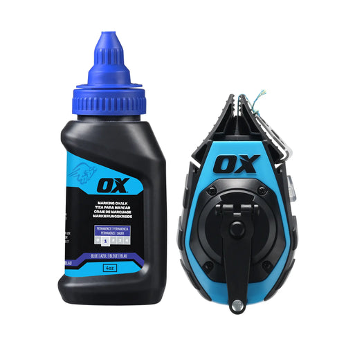 OX OX-P630702 Pro 15.25m/50' Precision Chalk Reel Value Pack - Kevlar Ultra Fine Line / 3:1 Gear Ratio