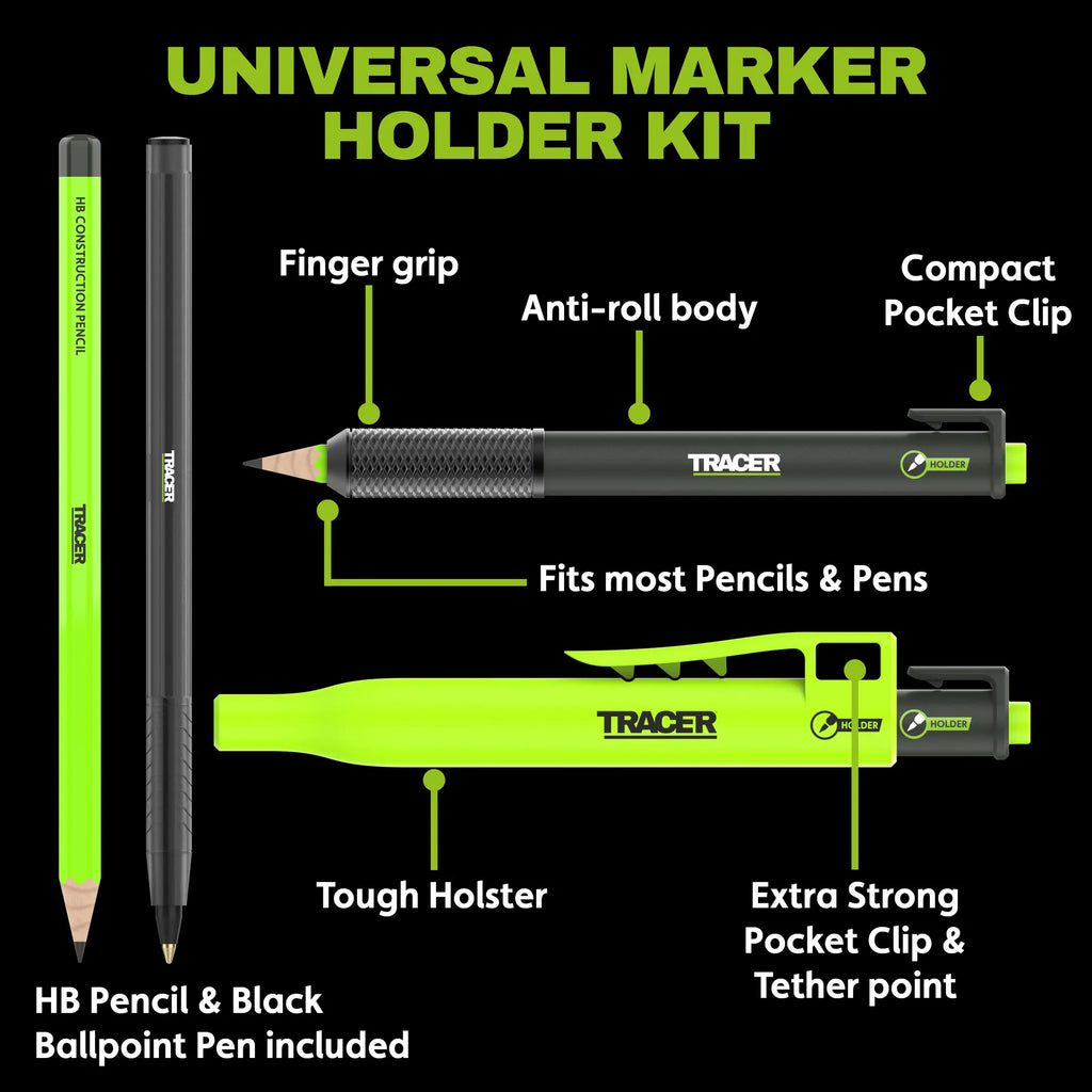 Tracer tumhk1 Universal Marker Holder Kit W/ Holster, HB Pencil & Ballpoint