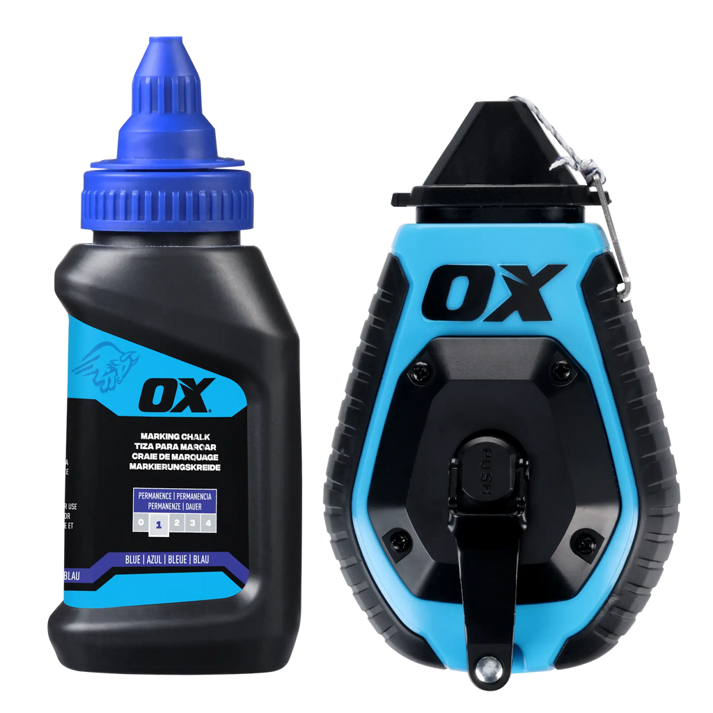 OX OX-T630602 Trade 30m/100' ABS Chalk Reel w/ Grip Value Pack - Standard Bold Line / 6:1 Gear Ratio
