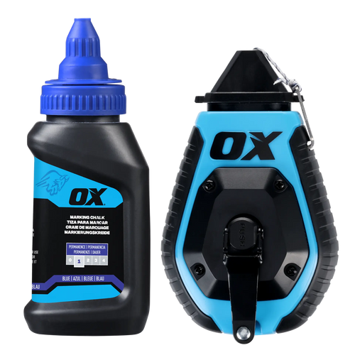 OX OX-T630602 Trade 30m/100' ABS Chalk Reel w/ Grip Value Pack - Standard Bold Line / 6:1 Gear Ratio
