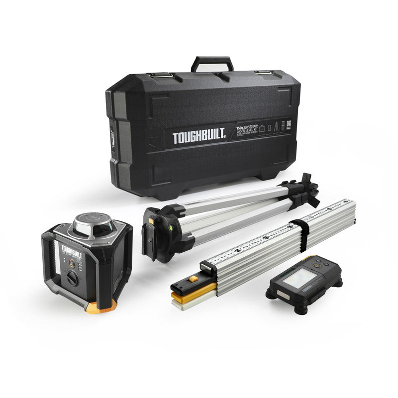 Toughbuilt 360 degree Rotary Laser Level Kit and Rolling Laser Receiver TB-H2S4-LL-M150-R1