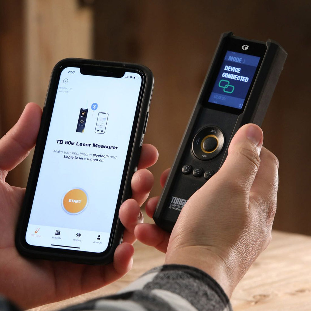 ToughBuilt TB-H2-LM-M50-BT 50m / 165ft Bluetooth Laser Distance Measurer