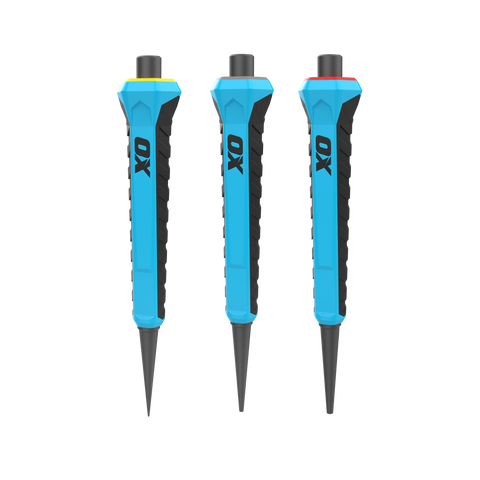 OX Pro Nail Punch w/ Grip 3-Pack – 0.8mm, 1.6mm, 2.4mm OX-P095031