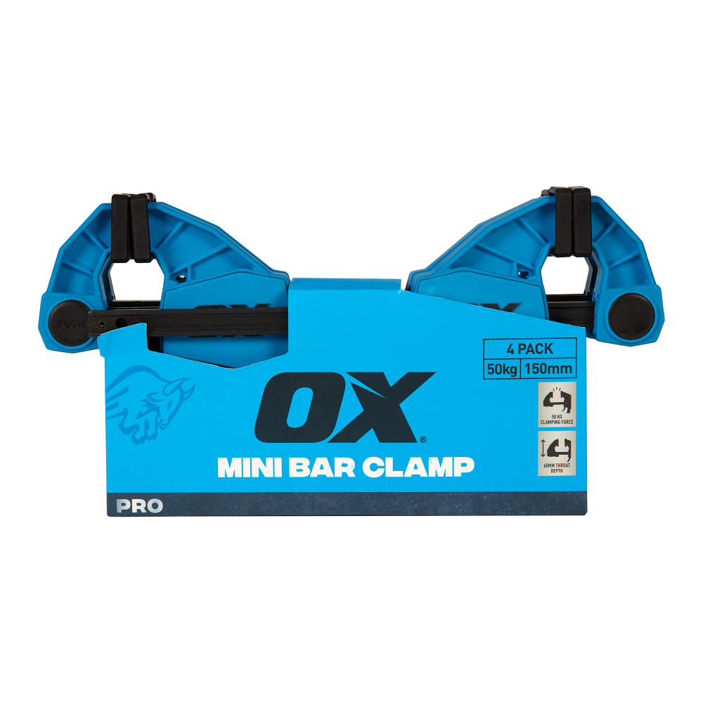 OX OX-P204004 Pro Mini Bar Clamp 50kg 4pk - 150mm