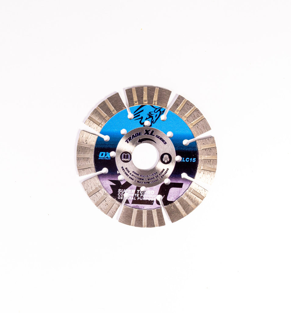 OX XLC15-115/22 Trade XL 15mm Turbo Segmented Diamond Blade – Concrete & GP – 115/22.23mm